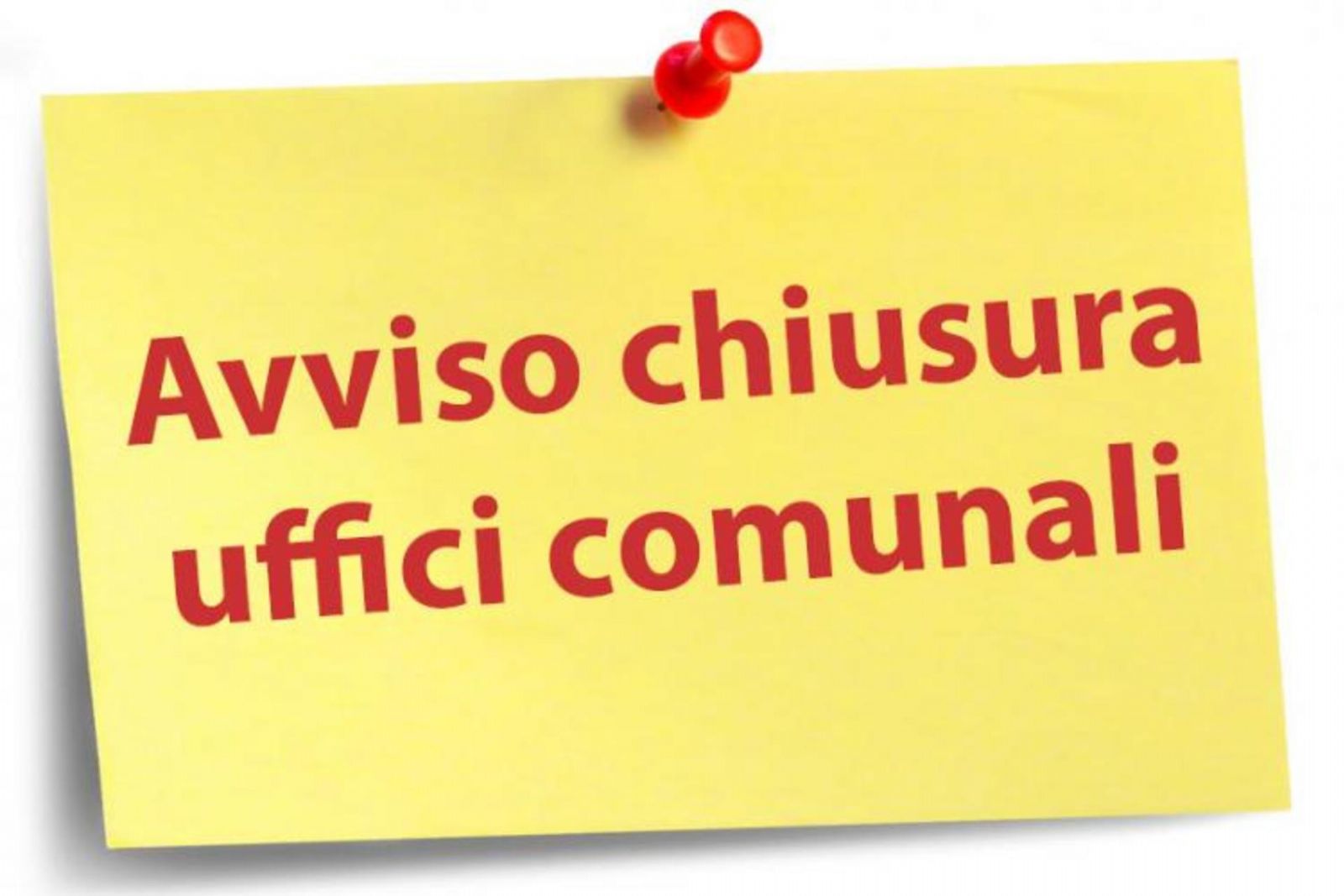 Avviso chiusura Ufficio Tributi